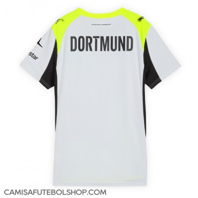 Camisa de time de futebol Borussia Dortmund Replicas 2º Equipamento Feminina 2025-26 Manga Curta Camisa de time de futebol Borussia Dortmund Replicas 2º Equipamento Feminina 2025-26 Manga Curta